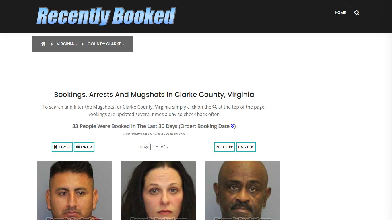 Bookings, Arrests and Mugshots in Clarke County, Virginia - Recently Booked